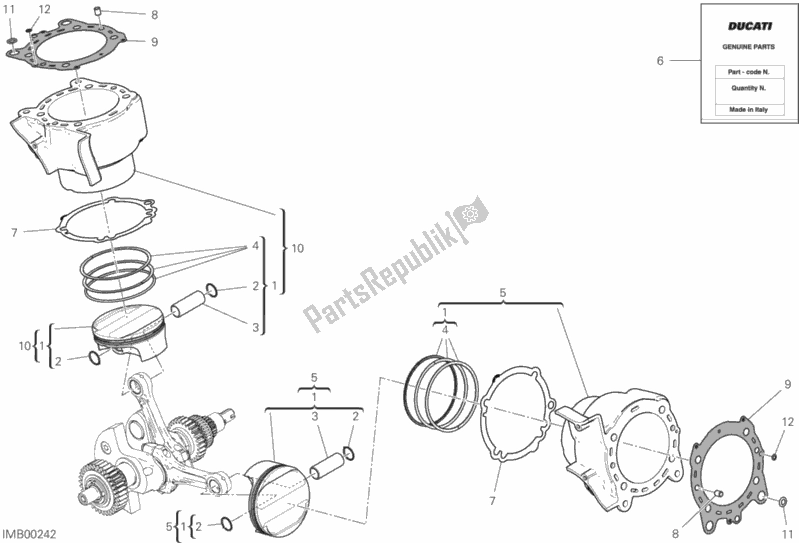 Todas las partes para Cilindros - Pistones de Ducati Multistrada 1260 Touring USA 2019